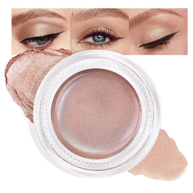 Cream Glitter Light Champagne Shimmer Metallic Eyeshadow Palette Makeup, Mini Instant Holographic Eyeshadow for Women, Sombras Crema Para Ojos, Talc, Paraben & Cruelty Free, 730