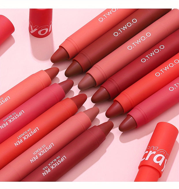 O.TWO.O Lipstick Pencil Lip Liner 6 Colors Velvet Matte Waterproof Long Lasting Smudge Proof Lip Pen For Lips Makeup Cosmetic - Luxe Ladies Moda