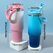 40oz Stainless Steel Vacuum Insulated Bottle – Leakproof, Double-Wall Insulation, Portable Handle, Gradient Color - Luxe Ladies Moda