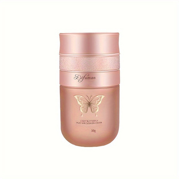 Light Butterfly PU Air Cushion Foundation - Natural Look, Moisturizing Concealer Cream with Glycerin, Coverage for All Skin Types, Delicate & Smooth Texture, 30g - Luxe Ladies Moda