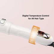 Rotating Curling Iron 1.1 Inch, Upgraded Automatic Curling Iron with Extra-Long Barrel, Dual Voltage Self Curling Wand 1.25" Hair Curler for Long Hair for Effortless Waves, Beach Curls - Luxe Ladies Moda