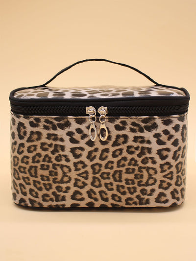 Leopard Square Makeup Bag , Travel Essentials - Luxe Ladies Moda