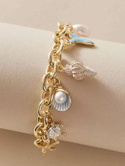 1pc Vacation Style Starfish & Shell Pendant Bracelet - Luxe Ladies Moda