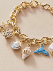1pc Vacation Style Starfish & Shell Pendant Bracelet - Luxe Ladies Moda