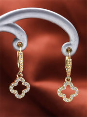 1pc Cubic Zirconia Butterfly Drop Earrings Copper Jewelry - Luxe Ladies Moda