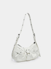 Vintage Music Festival Rivet Decor Crossbody Bag – Pleated Flap Shoulder Bag for Women - Luxe Ladies Moda