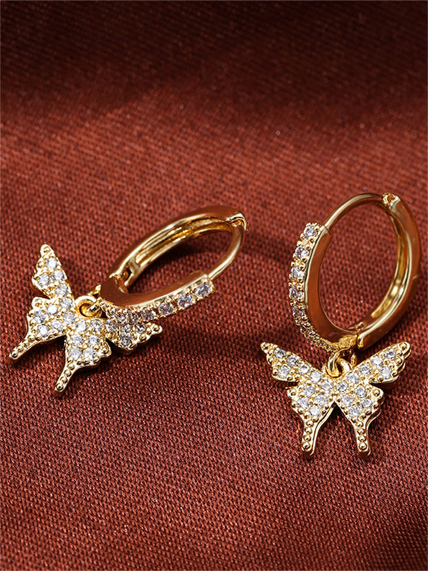1pc Cubic Zirconia Butterfly Drop Earrings Copper Jewelry - Luxe Ladies Moda