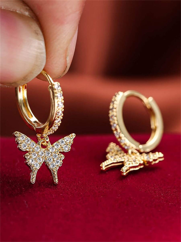 1pc Cubic Zirconia Butterfly Drop Earrings Copper Jewelry - Luxe Ladies Moda