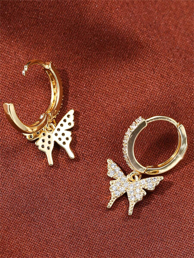 1pc Cubic Zirconia Butterfly Drop Earrings Copper Jewelry - Luxe Ladies Moda