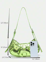 Vintage Music Festival Rivet Decor Crossbody Bag – Pleated Flap Shoulder Bag for Women - Luxe Ladies Moda