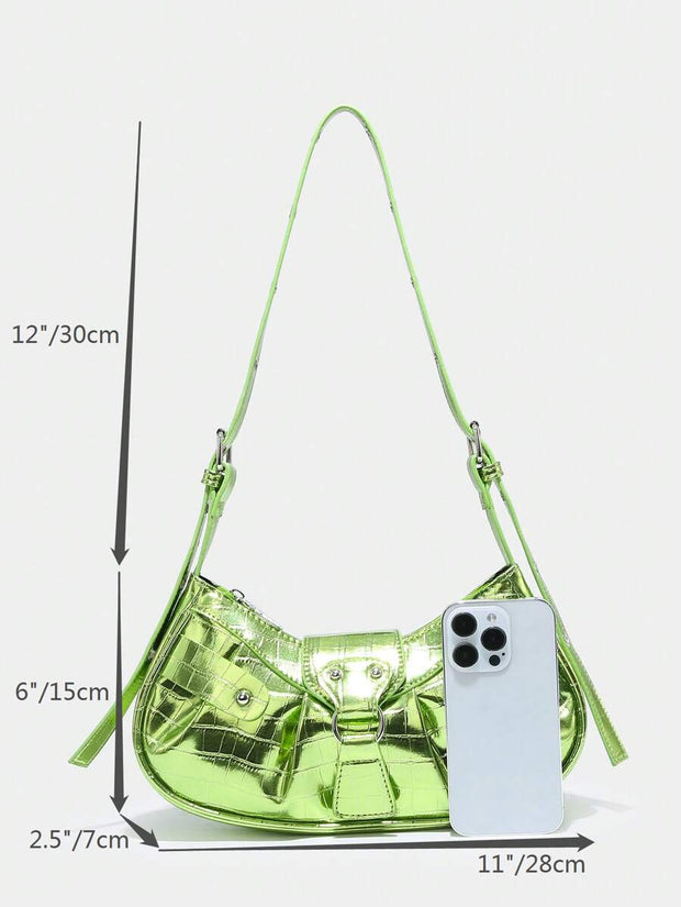 Vintage Music Festival Rivet Decor Crossbody Bag – Pleated Flap Shoulder Bag for Women - Luxe Ladies Moda