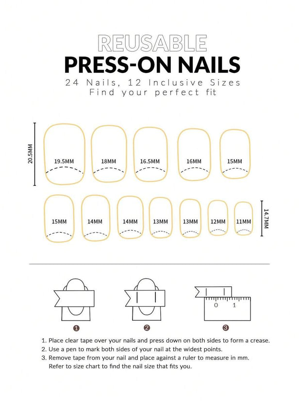 Transform Your Nails With 24pcs Short Square Rhinestone Decor Full Cover Fake Nail Set Press On Nails Nail Supplies - Luxe Ladies Moda