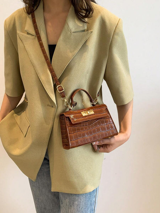 Mini Fashion Solid Color Flip Pu Handbag Square Bag , Burgundy Bag, Bag, & New Year Ideal Gift Gift BagMerry - Luxe Ladies Moda