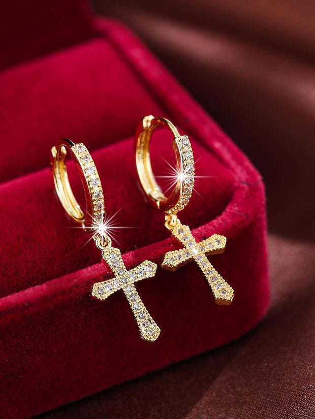 1pc Cubic Zirconia Butterfly Drop Earrings Copper Jewelry - Luxe Ladies Moda