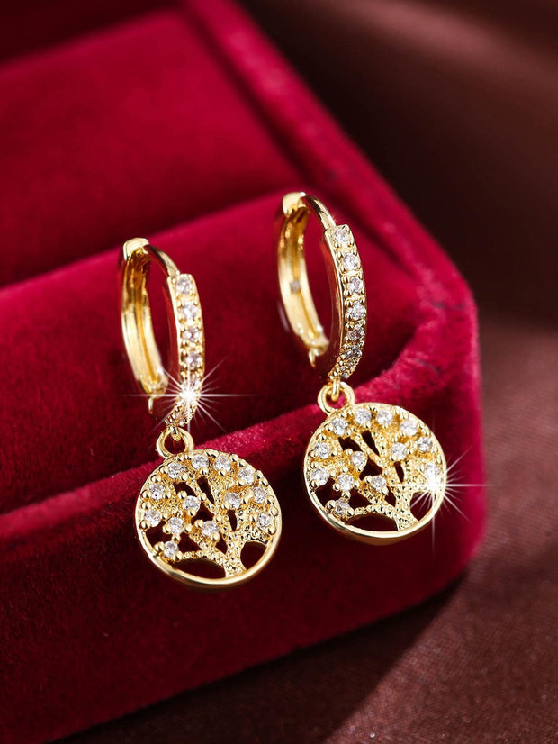 1pc Cubic Zirconia Butterfly Drop Earrings Copper Jewelry - Luxe Ladies Moda