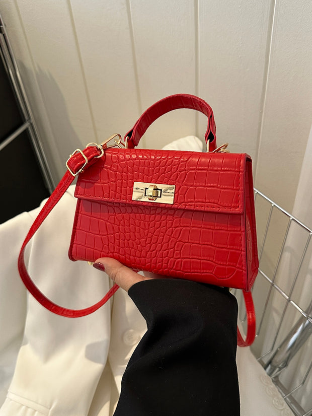 Mini Fashion Solid Color Flip Pu Handbag Square Bag , Burgundy Bag, Bag, & New Year Ideal Gift Gift BagMerry - Luxe Ladies Moda