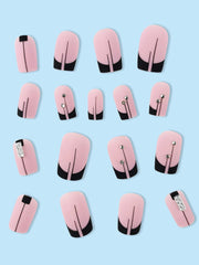 24pcs Short Square French Style White Rose Minimalist Sexy Artificial Nails Set Press On Nails For Party Or Daily Wear Nail Supplies - Luxe Ladies Moda