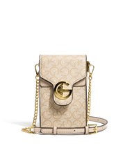 Vintage Letter Print Mini Cell Phone Purse: A Stylish Crossbody Essential - Luxe Ladies Moda