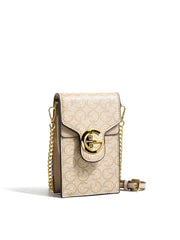 Vintage Letter Print Mini Cell Phone Purse: A Stylish Crossbody Essential - Luxe Ladies Moda