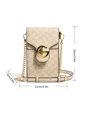 Vintage Letter Print Mini Cell Phone Purse: A Stylish Crossbody Essential - Luxe Ladies Moda