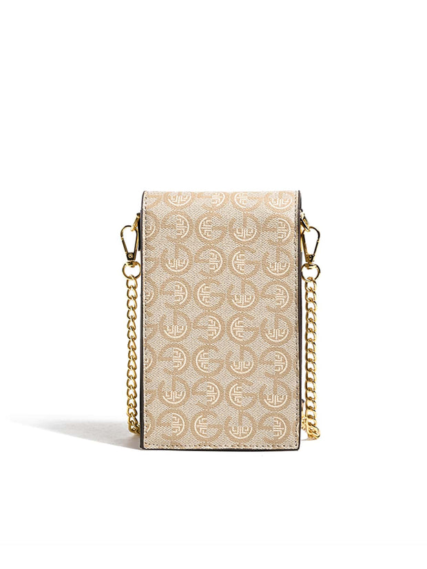 Vintage Letter Print Mini Cell Phone Purse: A Stylish Crossbody Essential - Luxe Ladies Moda