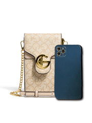 Vintage Letter Print Mini Cell Phone Purse: A Stylish Crossbody Essential - Luxe Ladies Moda