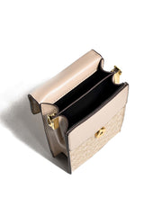 Vintage Letter Print Mini Cell Phone Purse: A Stylish Crossbody Essential - Luxe Ladies Moda