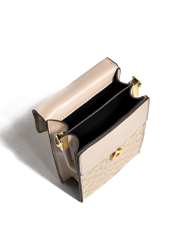 Vintage Letter Print Mini Cell Phone Purse: A Stylish Crossbody Essential - Luxe Ladies Moda
