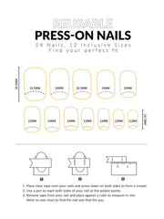 Transform Your Nails With 24pcs Short Square Rhinestone Decor Full Cover Fake Nail Set Press On Nails Nail Supplies - Luxe Ladies Moda
