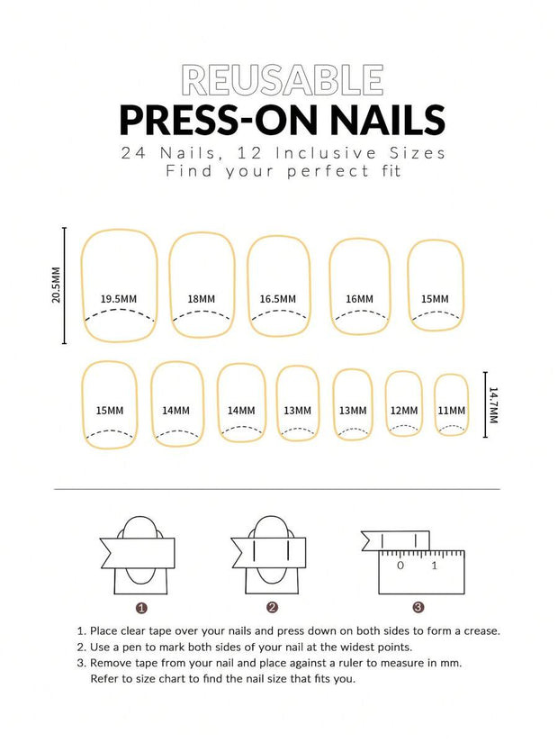 Transform Your Nails With 24pcs Short Square Rhinestone Decor Full Cover Fake Nail Set Press On Nails Nail Supplies - Luxe Ladies Moda