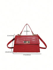 Mini Fashion Solid Color Flip Pu Handbag Square Bag , Burgundy Bag, Bag, & New Year Ideal Gift Gift BagMerry - Luxe Ladies Moda