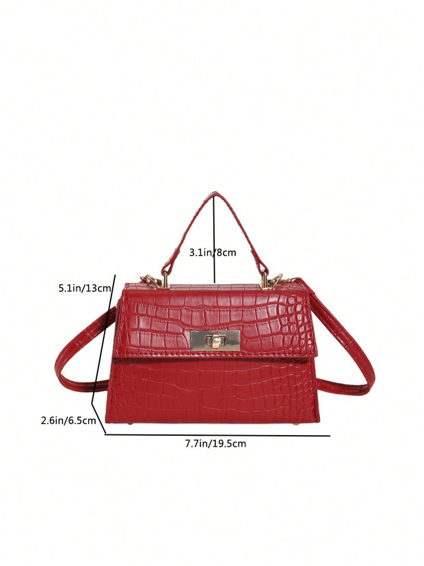 Mini Fashion Solid Color Flip Pu Handbag Square Bag , Burgundy Bag, Bag, & New Year Ideal Gift Gift BagMerry - Luxe Ladies Moda