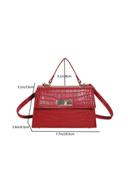 Mini Fashion Solid Color Flip Pu Handbag Square Bag , Burgundy Bag, Bag, & New Year Ideal Gift Gift BagMerry - Luxe Ladies Moda