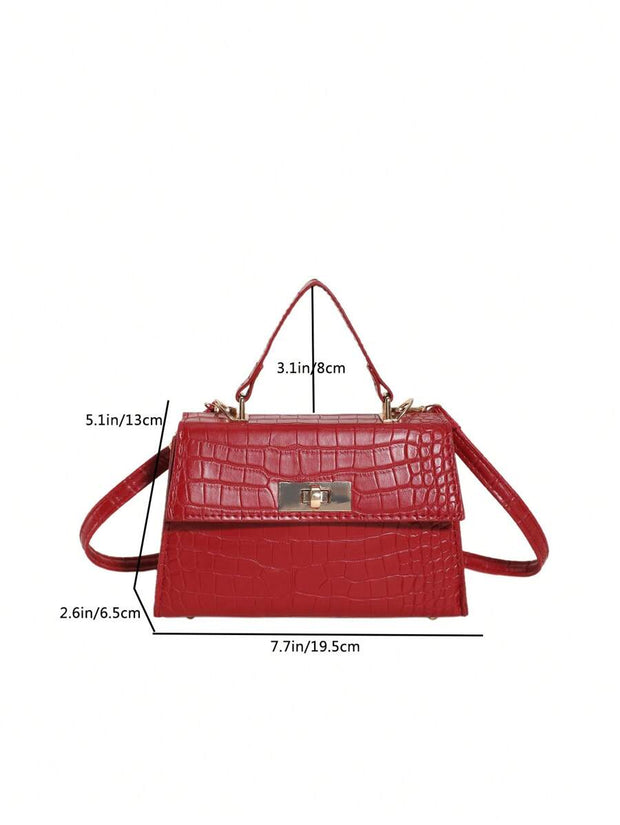 Mini Fashion Solid Color Flip Pu Handbag Square Bag , Burgundy Bag, Bag, & New Year Ideal Gift Gift BagMerry - Luxe Ladies Moda