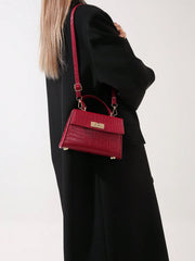 Mini Fashion Solid Color Flip Pu Handbag Square Bag , Burgundy Bag, Bag, & New Year Ideal Gift Gift BagMerry - Luxe Ladies Moda