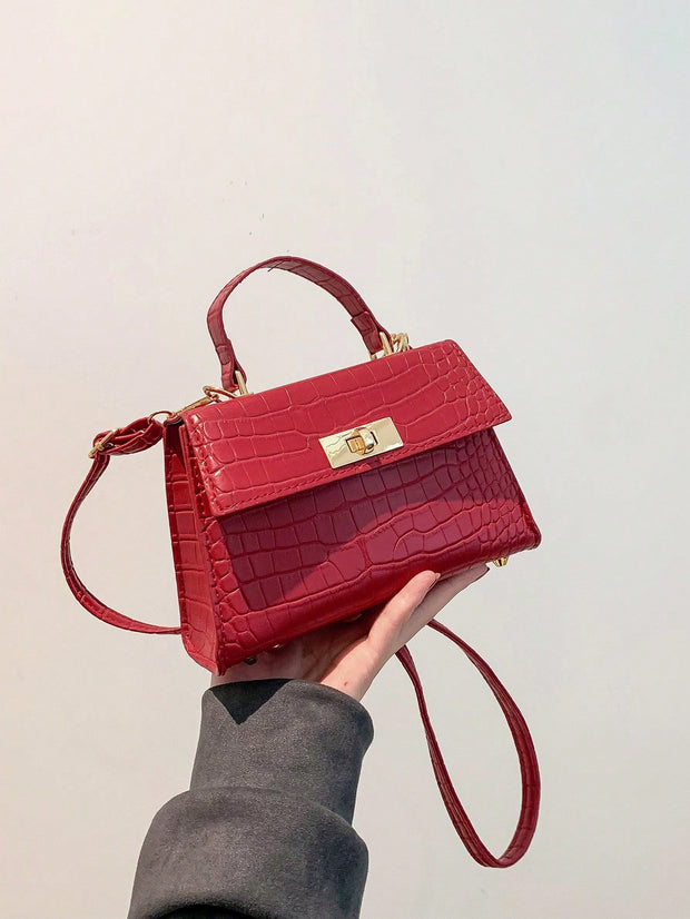 Mini Fashion Solid Color Flip Pu Handbag Square Bag , Burgundy Bag, Bag, & New Year Ideal Gift Gift BagMerry - Luxe Ladies Moda