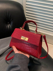 Mini Fashion Solid Color Flip Pu Handbag Square Bag , Burgundy Bag, Bag, & New Year Ideal Gift Gift BagMerry - Luxe Ladies Moda