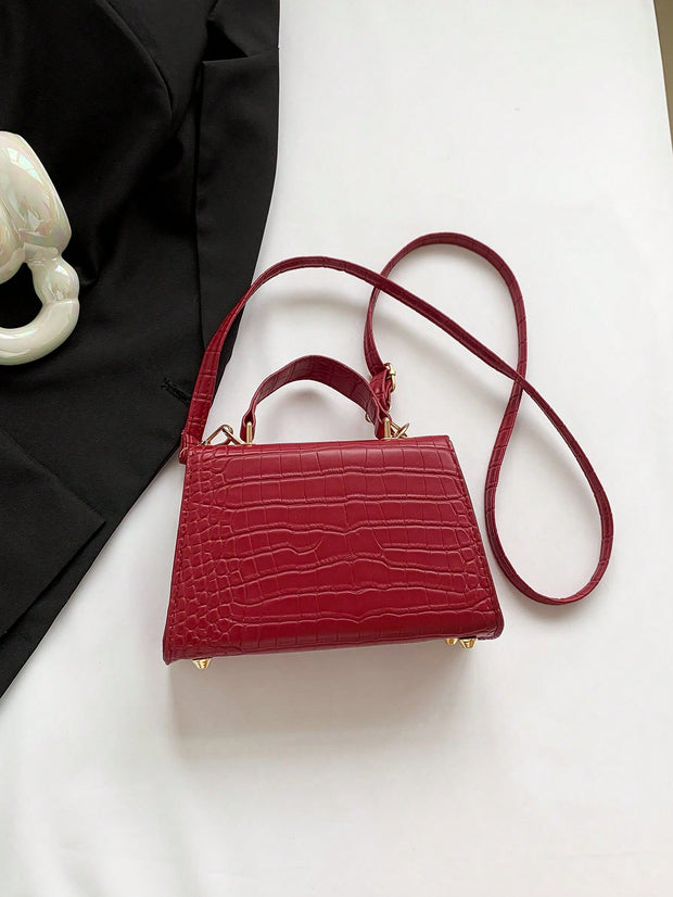 Mini Fashion Solid Color Flip Pu Handbag Square Bag , Burgundy Bag, Bag, & New Year Ideal Gift Gift BagMerry - Luxe Ladies Moda