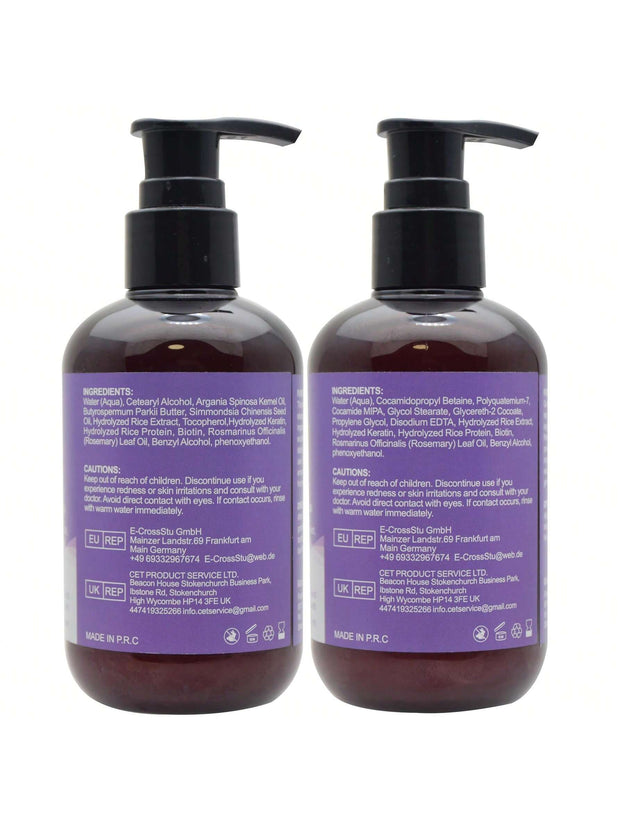 Revitalize Your Hair: Rosemary & Argan Oil Shampoo and Conditioner Set with Scalp Massager - Sulfate-Free, Biotin-Enriched Formula for Thicker, Healthier Hair - Luxe Ladies Moda