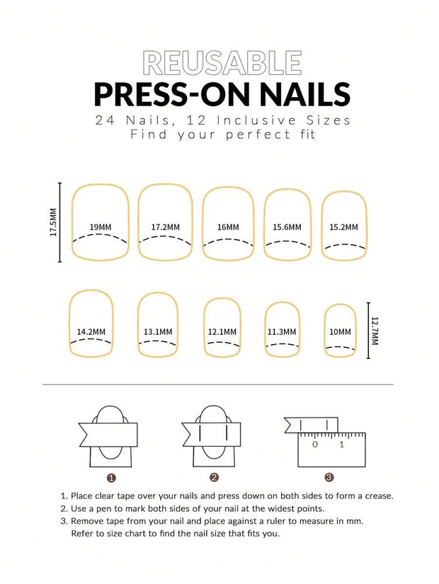 Transform Your Nails With 24pcs Short Square Rhinestone Decor Full Cover Fake Nail Set Press On Nails Nail Supplies - Luxe Ladies Moda