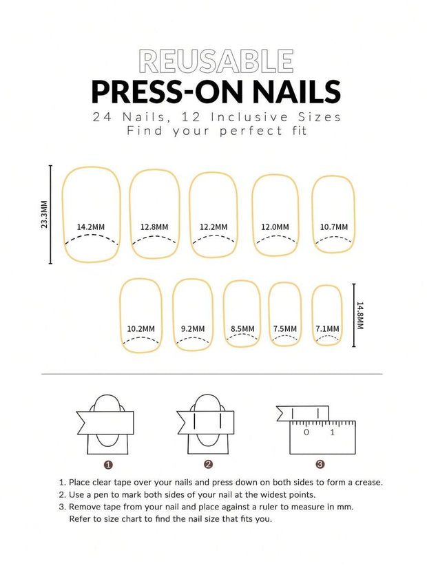 Transform Your Nails With 24pcs Short Square Rhinestone Decor Full Cover Fake Nail Set Press On Nails Nail Supplies - Luxe Ladies Moda