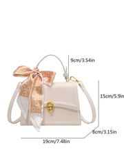 Bow Decor Mini Flap Square Bag – Lightweight Business Casual Purse - Luxe Ladies Moda