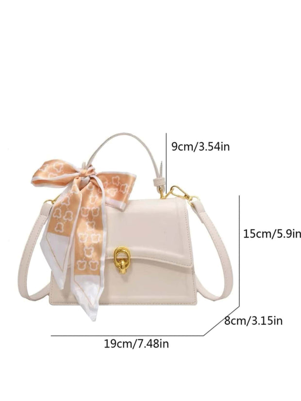Bow Decor Mini Flap Square Bag – Lightweight Business Casual Purse - Luxe Ladies Moda