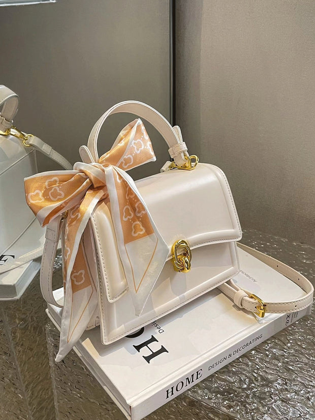 Bow Decor Mini Flap Square Bag – Lightweight Business Casual Purse - Luxe Ladies Moda