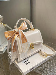 Bow Decor Mini Flap Square Bag – Lightweight Business Casual Purse - Luxe Ladies Moda