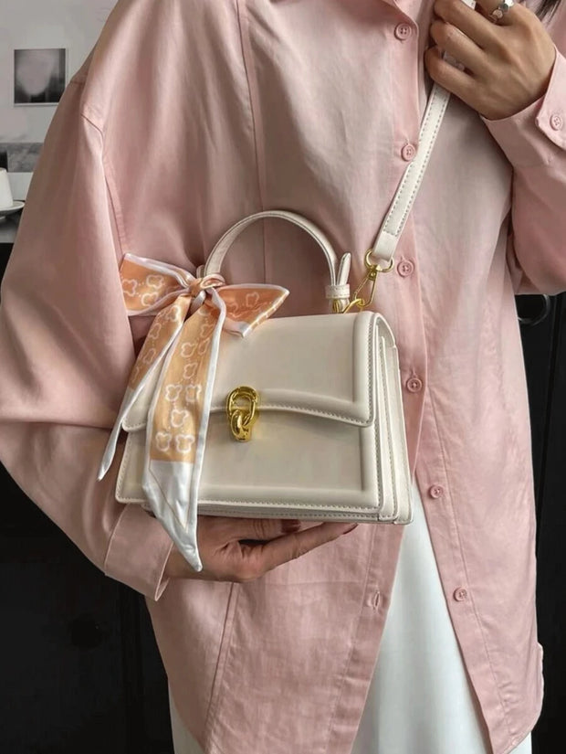 Bow Decor Mini Flap Square Bag – Lightweight Business Casual Purse - Luxe Ladies Moda