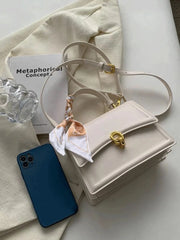 Bow Decor Mini Flap Square Bag – Lightweight Business Casual Purse - Luxe Ladies Moda