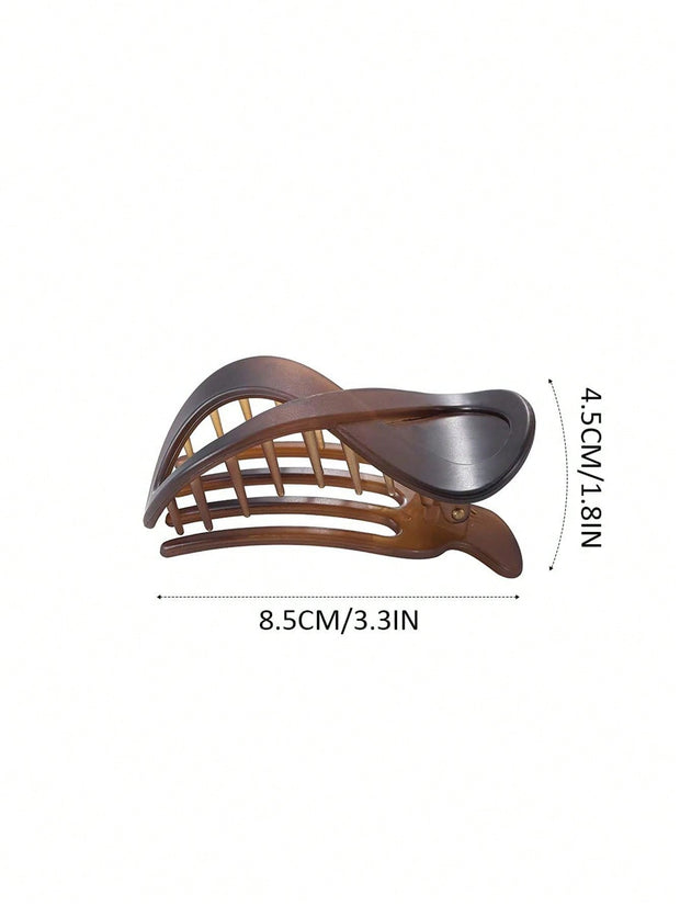 Elegant Minimalist Amber & Black Hair Clips - 2-Piece Set for Versatile Styling - Luxe Ladies Moda