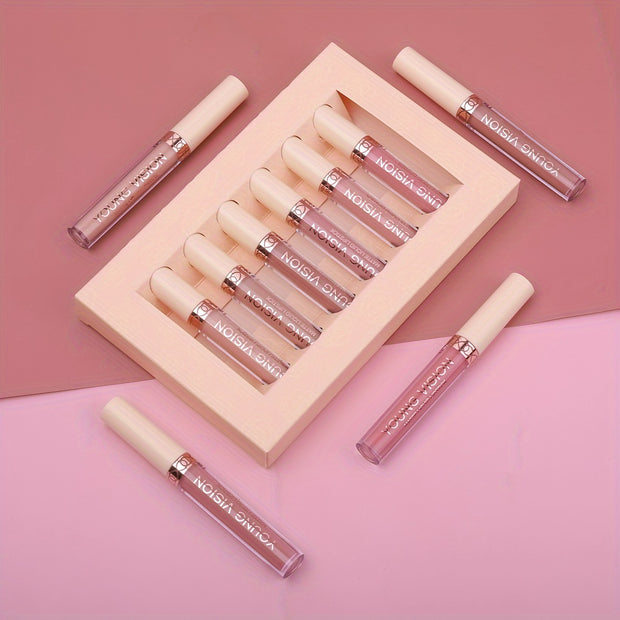Matte Nude Liquid Lipstick Set – Long-Lasting, Waterproof Pink & Brown Lipstick Bundle for Women - Luxe Ladies Moda