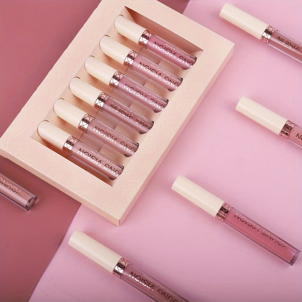 Matte Nude Liquid Lipstick Set – Long-Lasting, Waterproof Pink & Brown Lipstick Bundle for Women - Luxe Ladies Moda